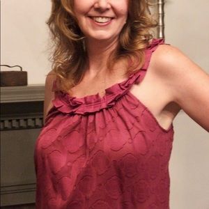 Darling sleeveless cotton top in fuchsia 🌺